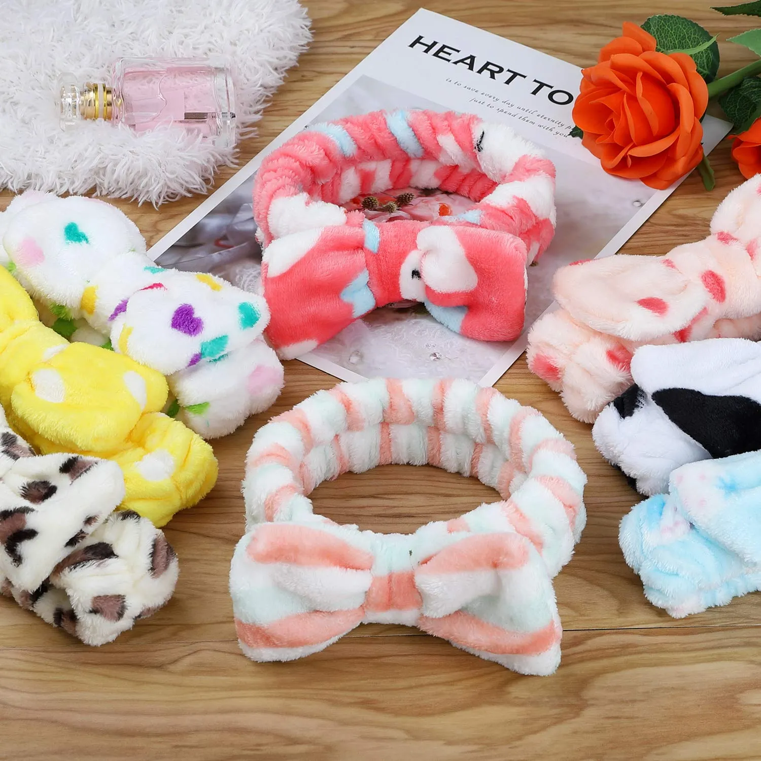 8 Pack Spa Headband, Makeup Facial Shower Bath Yoga Sport Headband, Headband for Washing Face, Hair Wrap Sweat Headband Terry Cloth Headbands for Women Girls