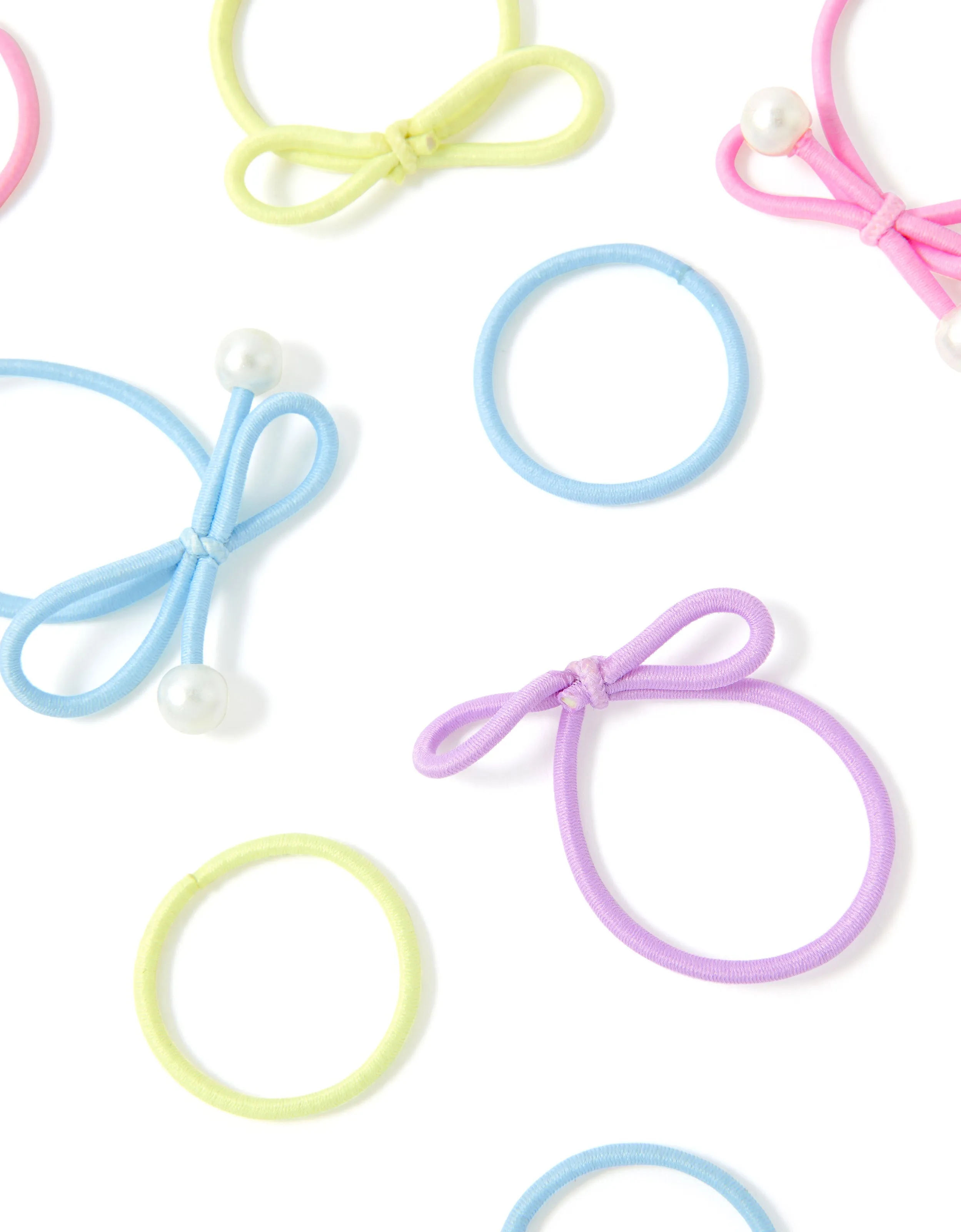 Accessorize Girl Pearl Bow 12 Hair Pony Pack