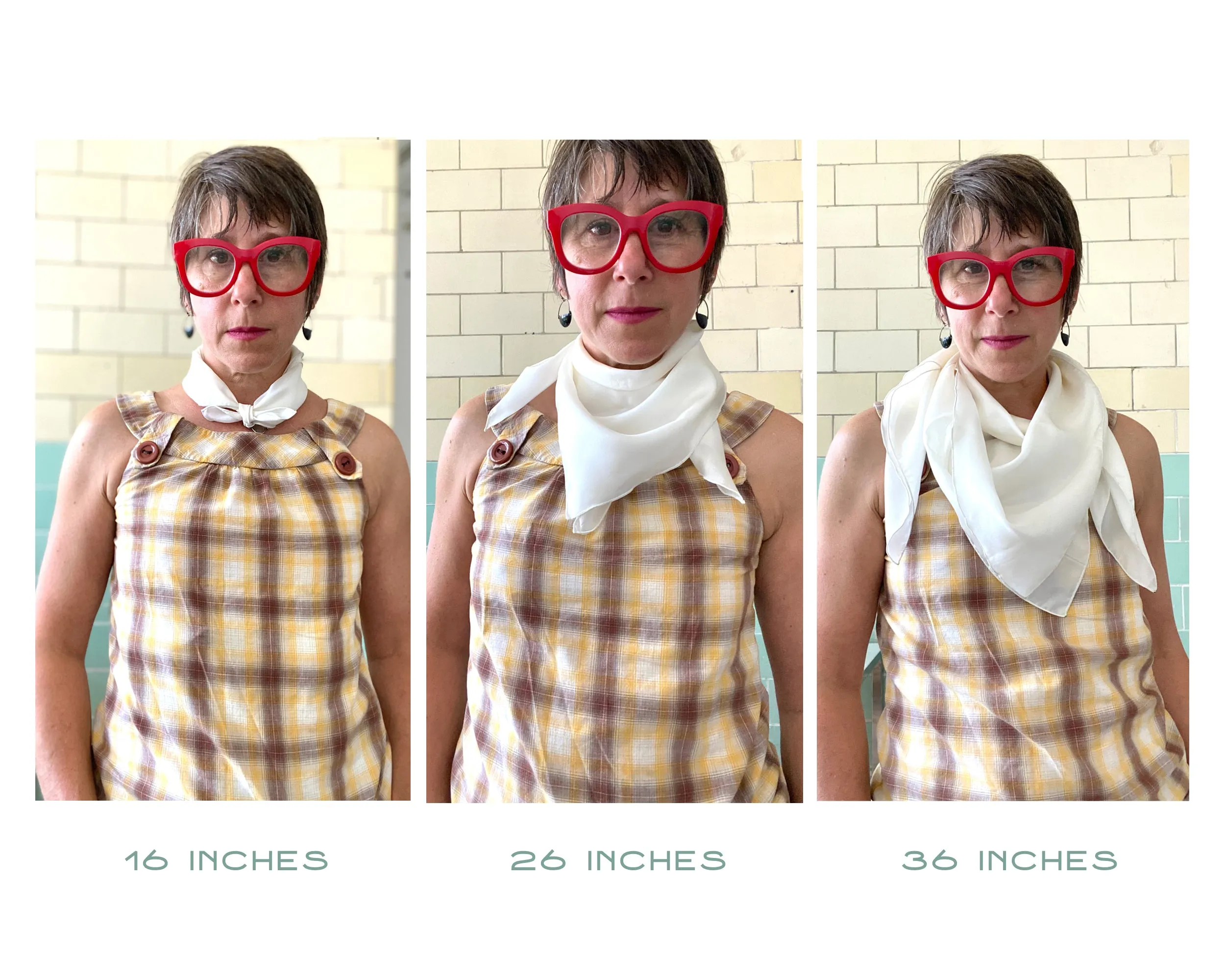 Aqua retro organic shapes square scarf