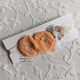 Babymoon Baby Designer Floral Headband - Orange