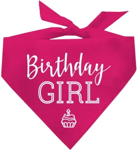 Birthday Girl with Cupcake Dog Pawdy Celebration Printed Dog Bandana (Pink OS 215)