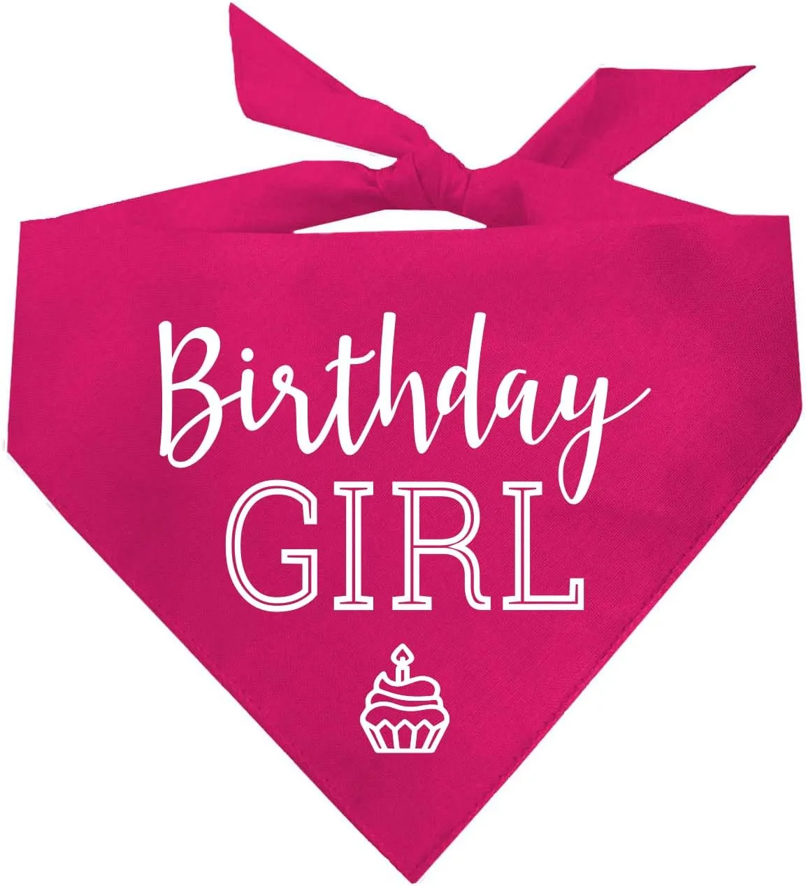 Birthday Girl with Cupcake Dog Pawdy Celebration Printed Dog Bandana (Pink OS 215)