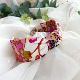 Bold Pink Floral Knot Headband