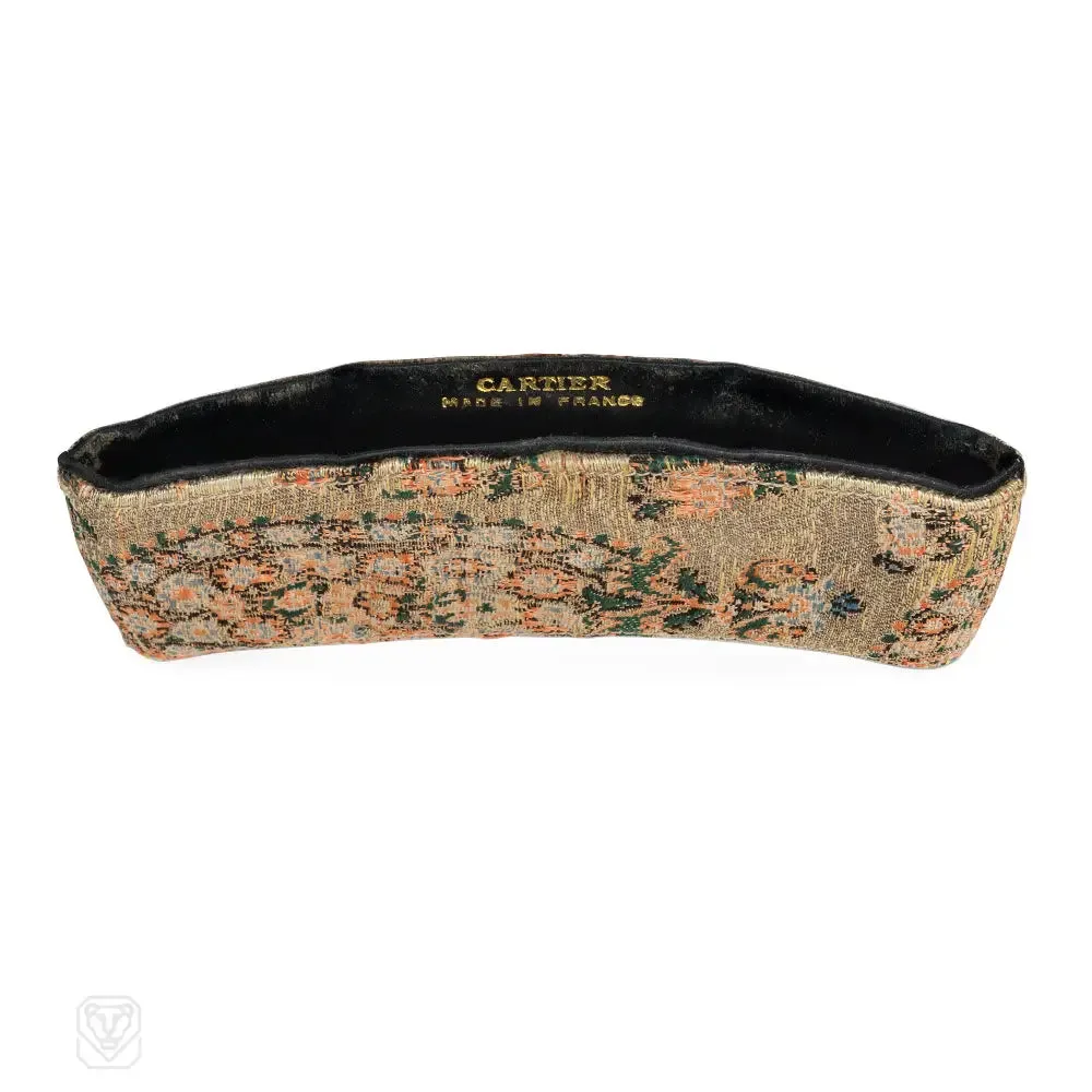 Cartier Art Deco hair comb and silk pouch