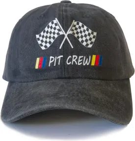 Checkered Flags Racing Car Flag Baseball Caps Pit Crew Adjustable Denim Dad Hat Snapback