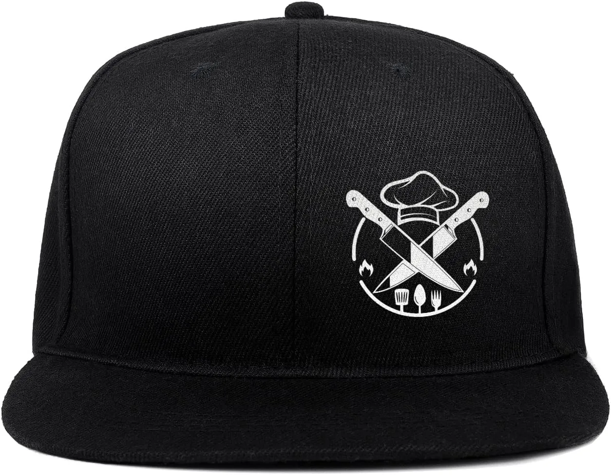 Chef Knife Mens Hat Snapback Hats for Men Funny Knives Spatula Kitchen Adjustable Baseball Cap Flat Bill Hat for Women
