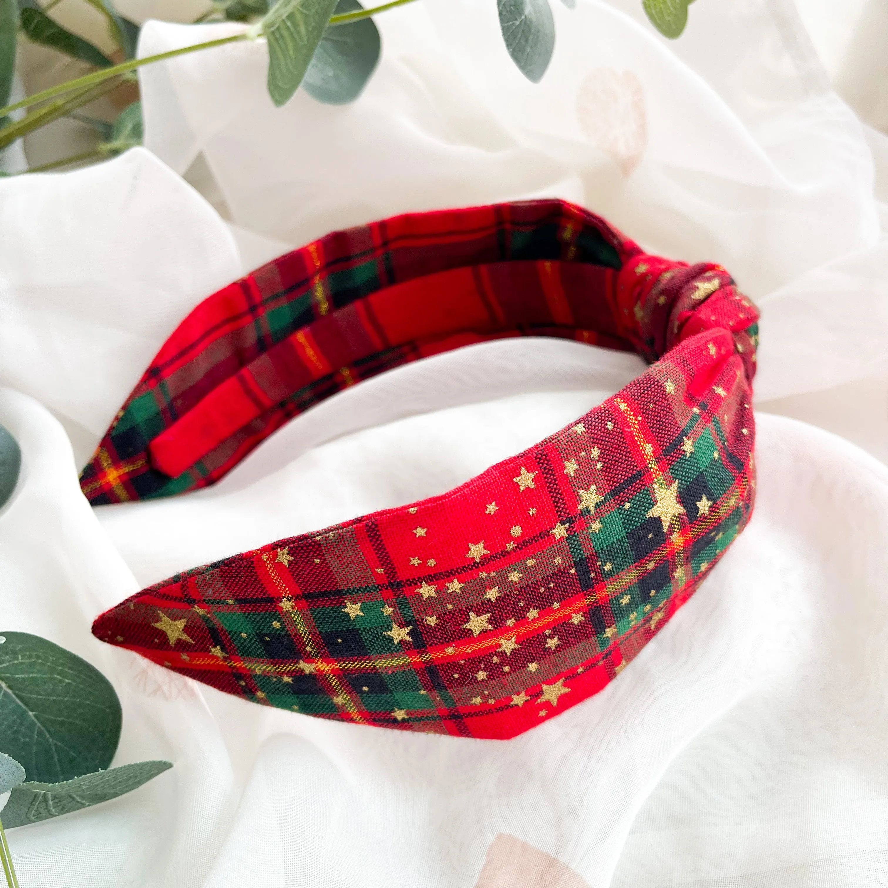 Christmas Tartan Knot Headband
