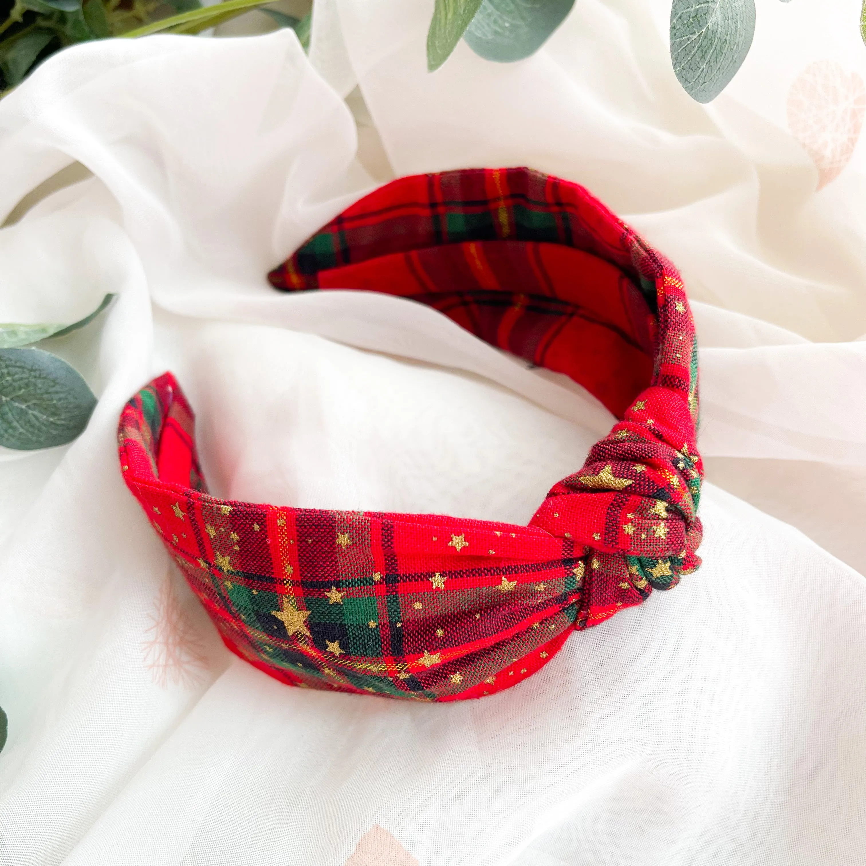 Christmas Tartan Knot Headband