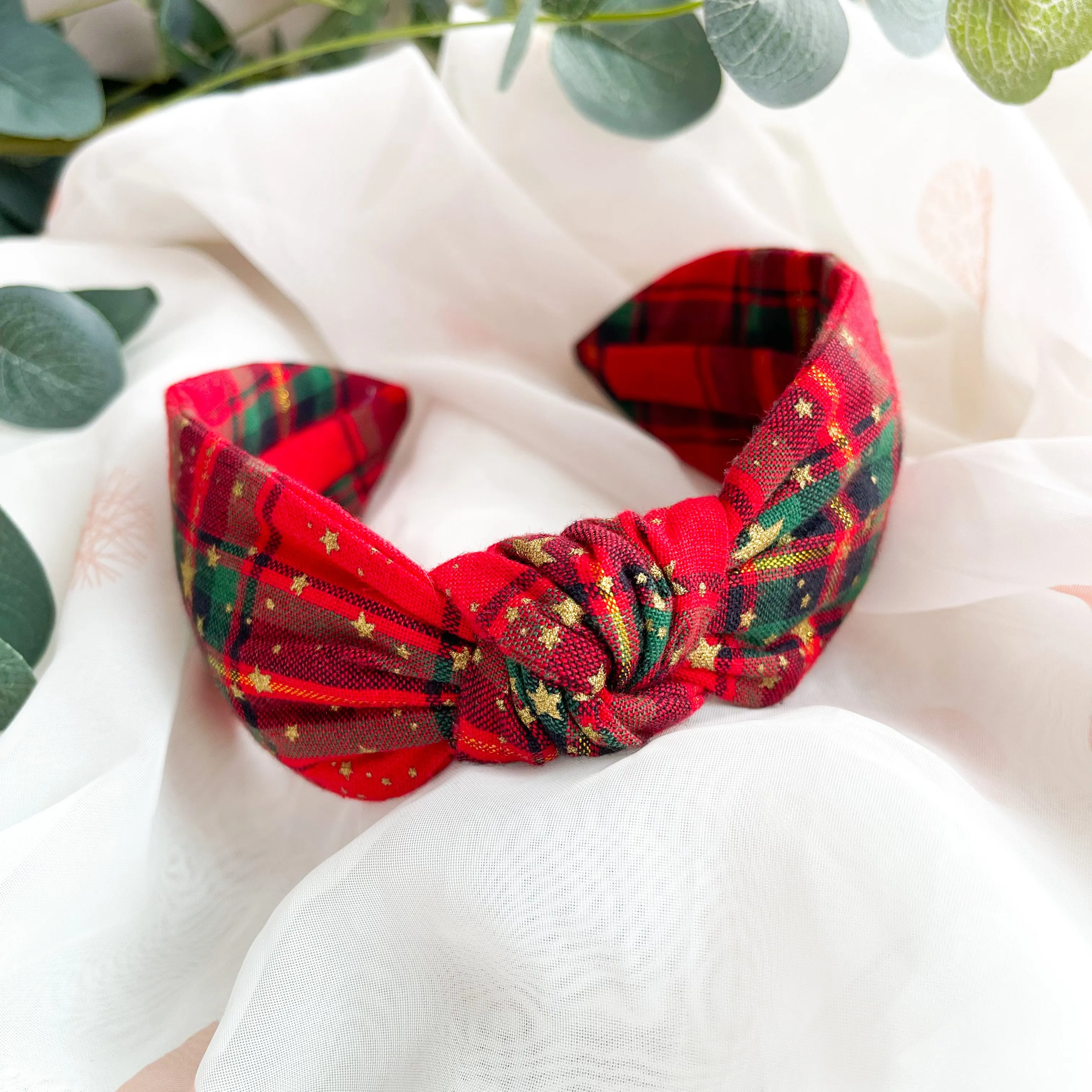 Christmas Tartan Knot Headband