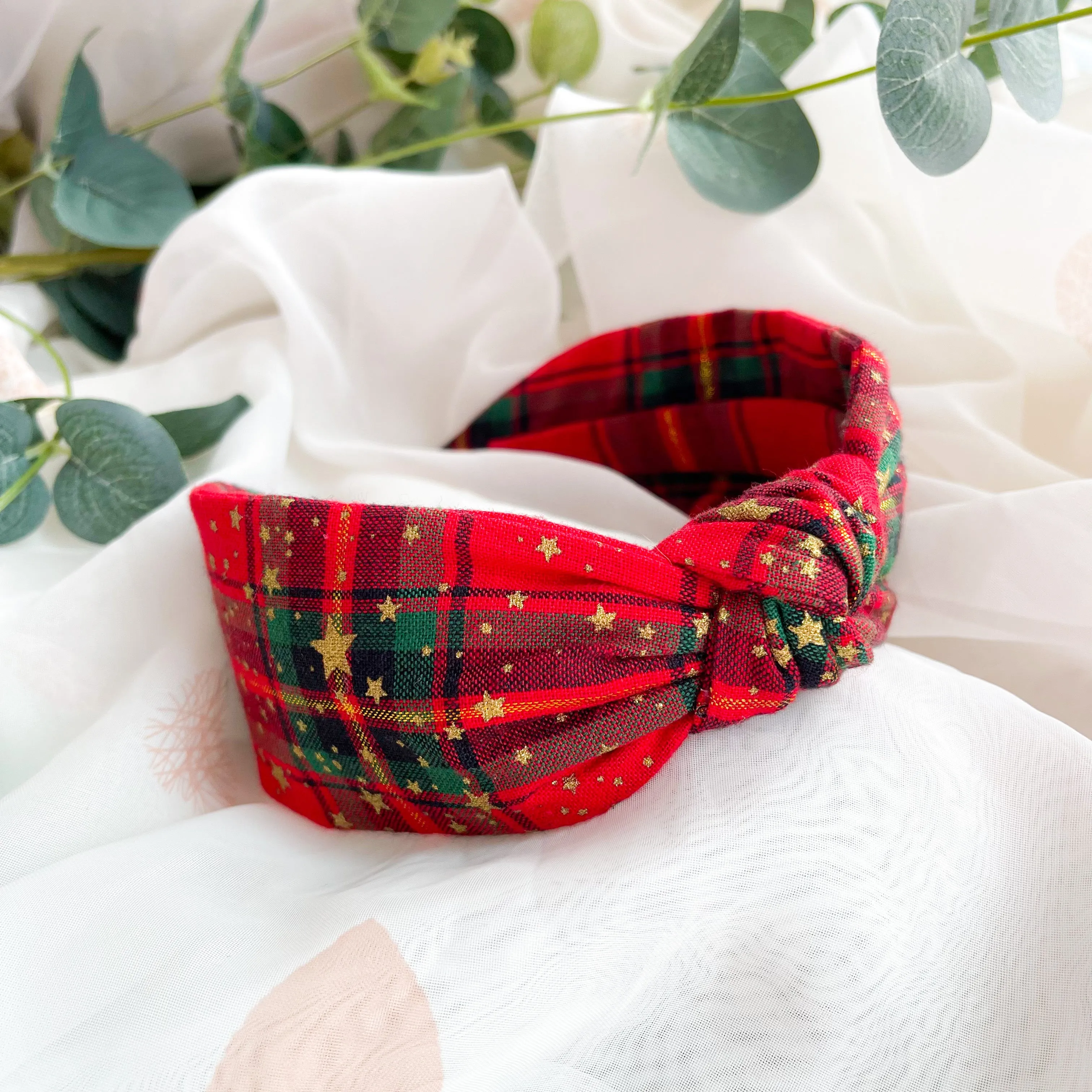 Christmas Tartan Knot Headband