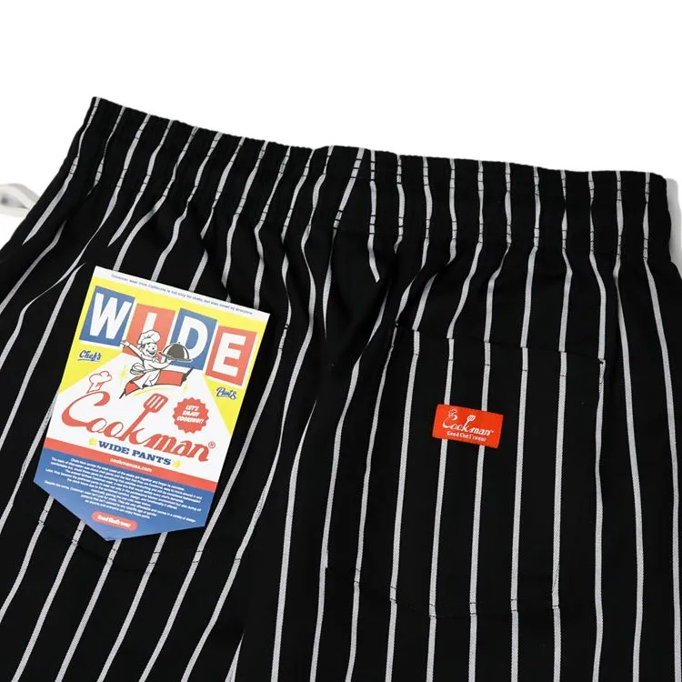 Cookman Wide Chef Pants - Stripe : Black
