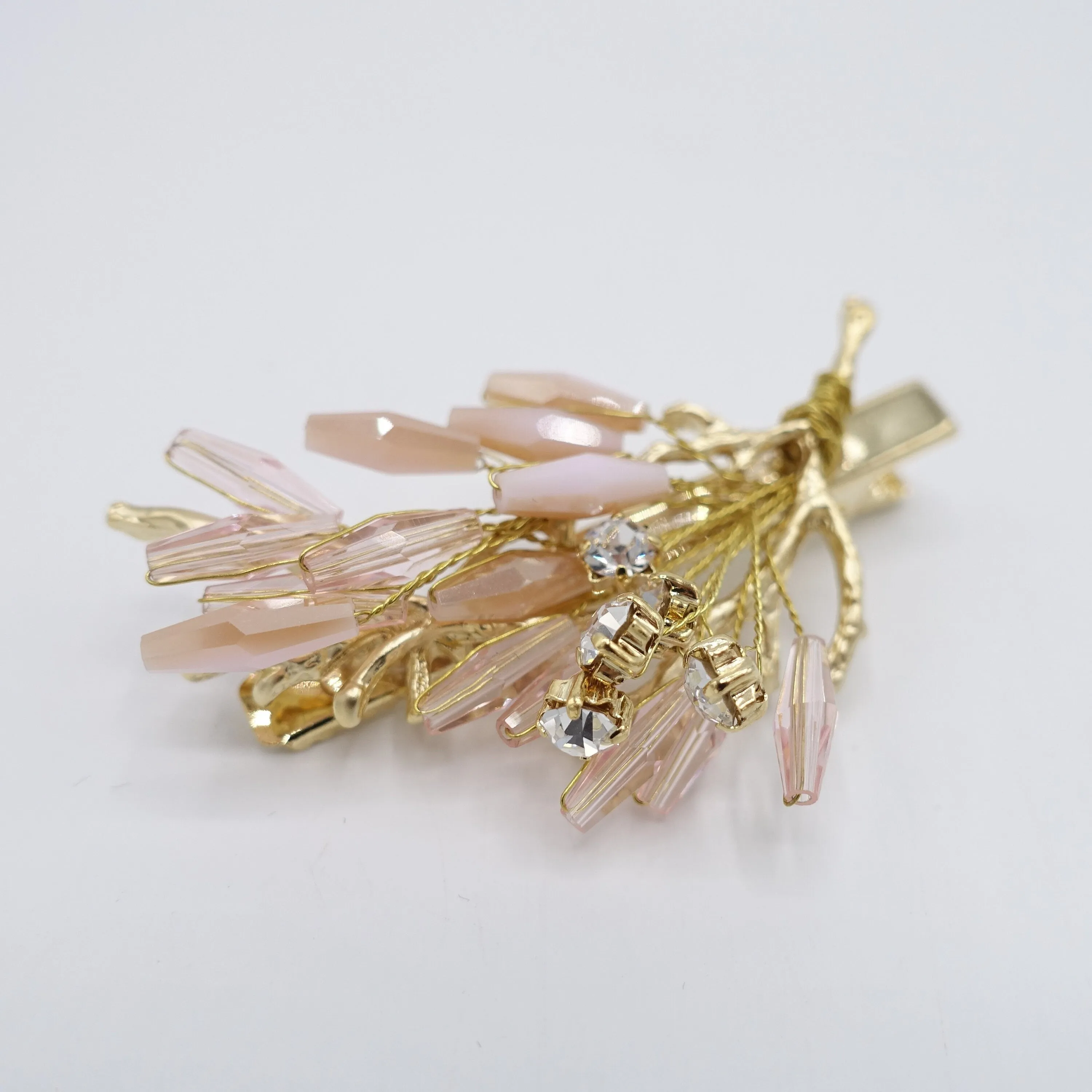 crystal beads hair clip, bridal hair clip, hair jewelry for women