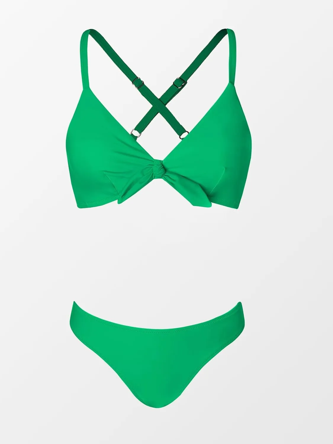 CUPSHE Women's Two Piece Bikini Set Floral Print Knot Bunny Tie