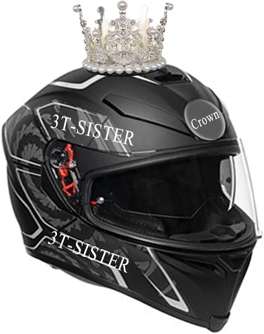 Cute Crown Crystal Crown for Ski Helmet Reusable Design (Helmet not Included)