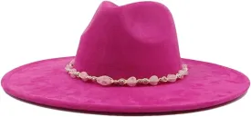 Decal Suede Hat Wide Brim Fedora Hat Men's and Women's Jazz Hat Suede Fedoras Sombrero 37 56-58cm