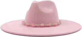 Decal Suede Hat Wide Brim Fedora Hat Men's and Women's Jazz Hat Suede Fedoras Sombrero 40 56-58cm