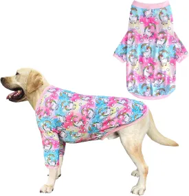 Dog Colorful Unicorn T Shirts Rainbow Pattern Printed Pet Shirt Softable Pajamas for Large Dog (2XL,Colorful)