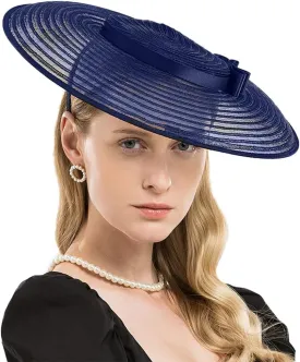 F FADVES Fascinators for Women Elegant Wide Brim Tea Party Church Wedding Hat