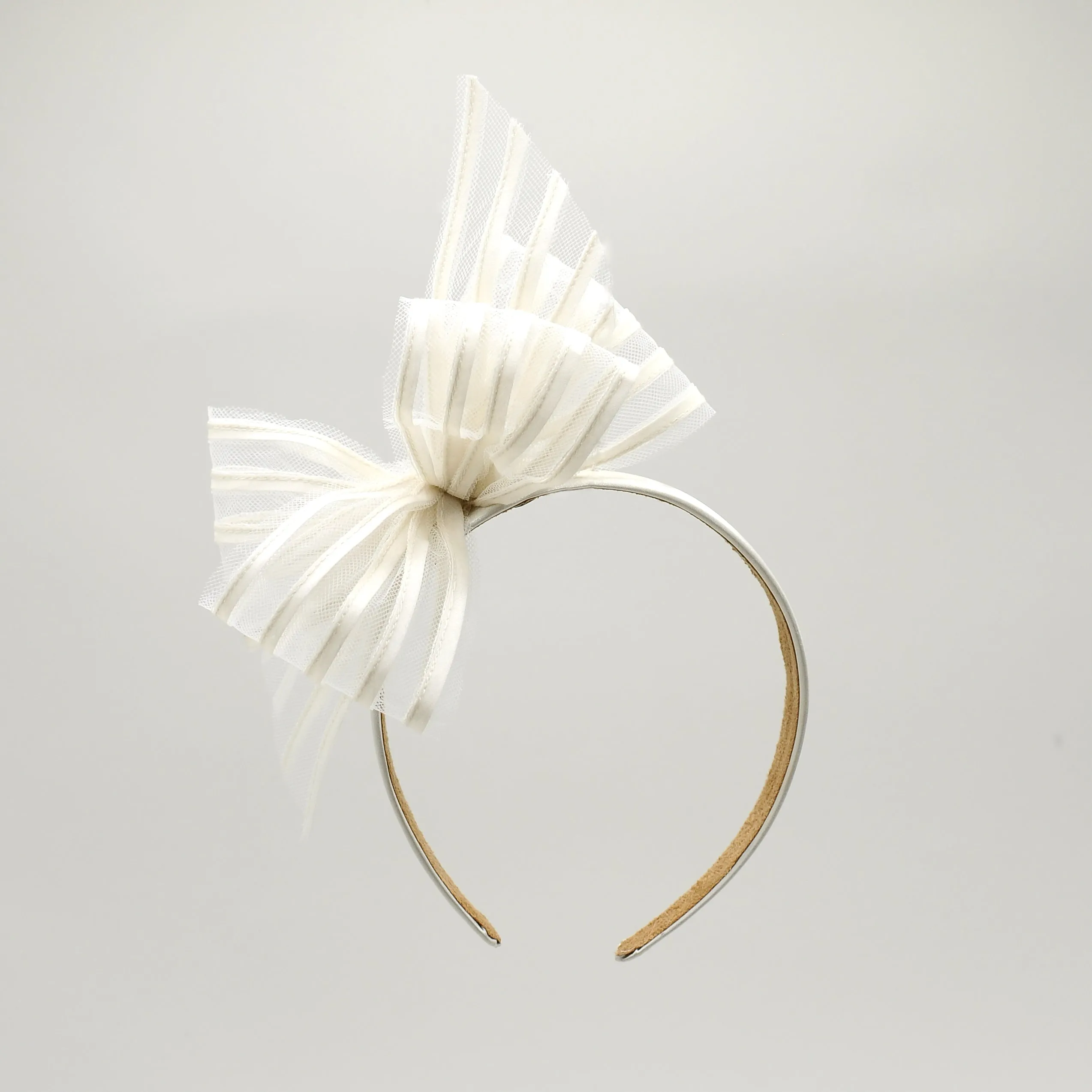Ferdinand: White Stripe Organza Bow Headband
