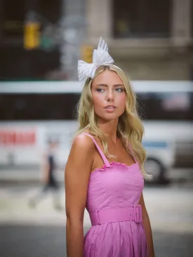Ferdinand: White Stripe Organza Bow Headband