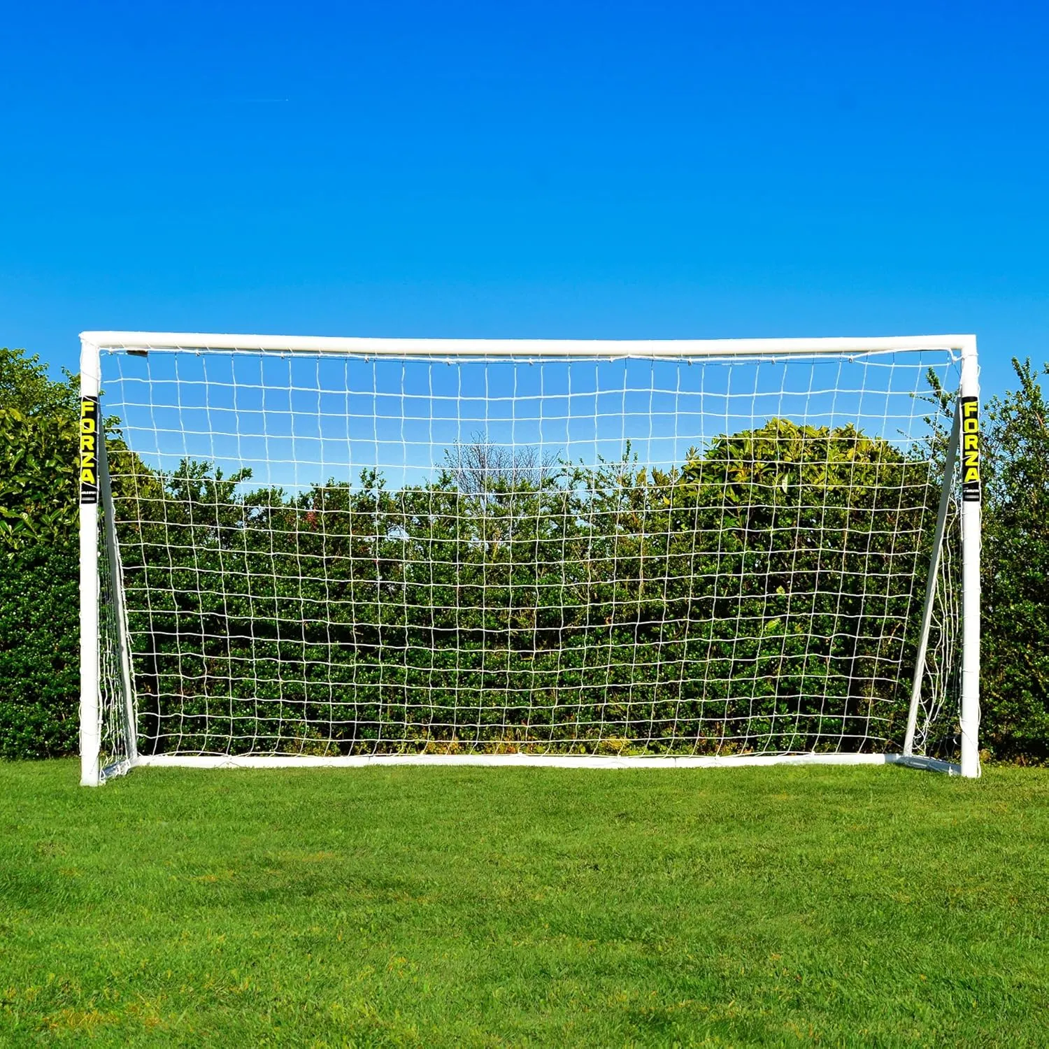 FORZA 12ft x 6ft Soccer Goal | All Weather uPVC Backyard Goals  Assemble in Minutes! Includes Optional Training Soccer Ball, Target Sheet & Carry Bag