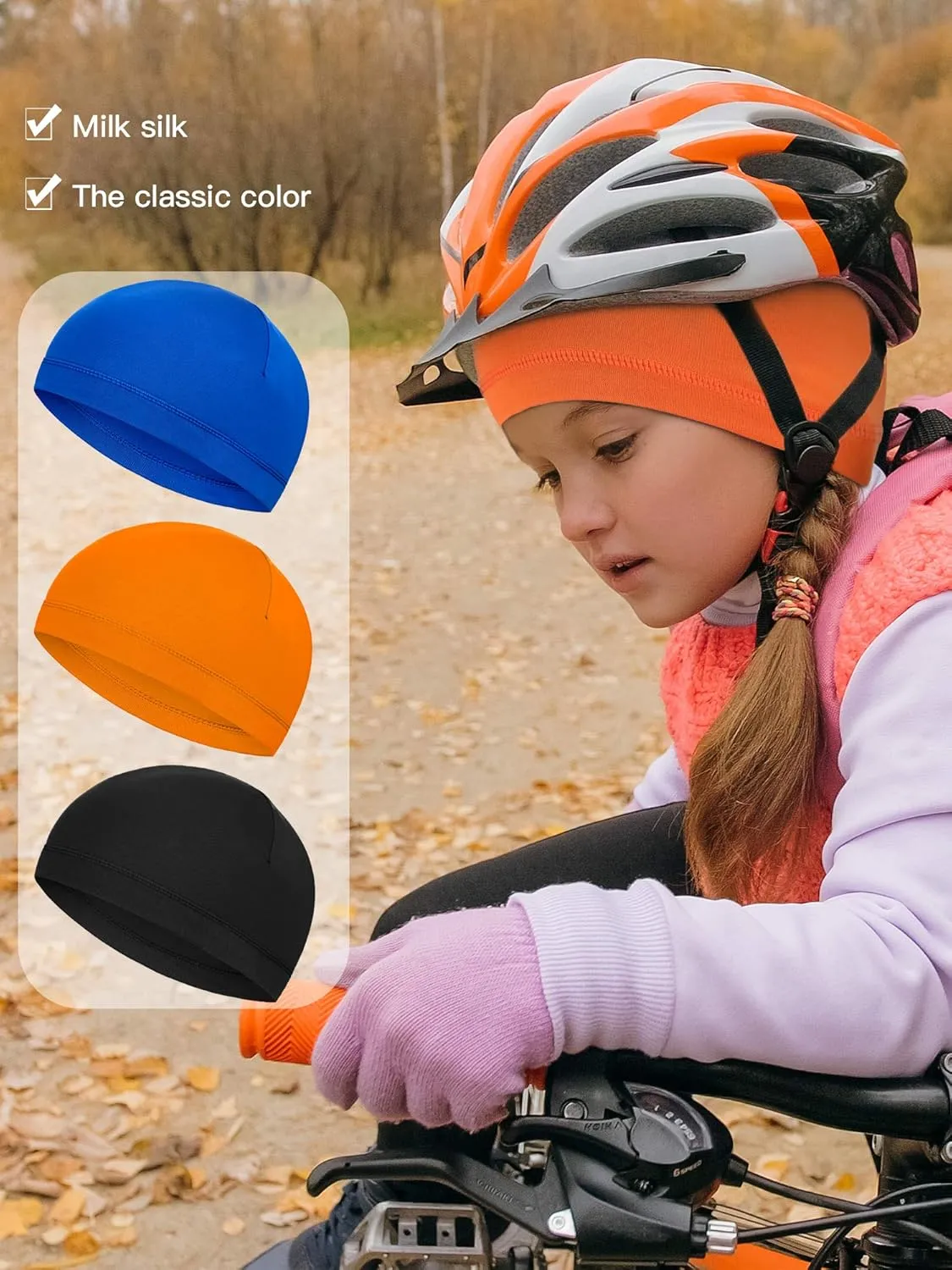 Geyoga 6 Pcs Skull Cap for Kids Helmet Liner Youth Wave Cap for Sport Football Basketball Ski Cycling Outdoor Activities