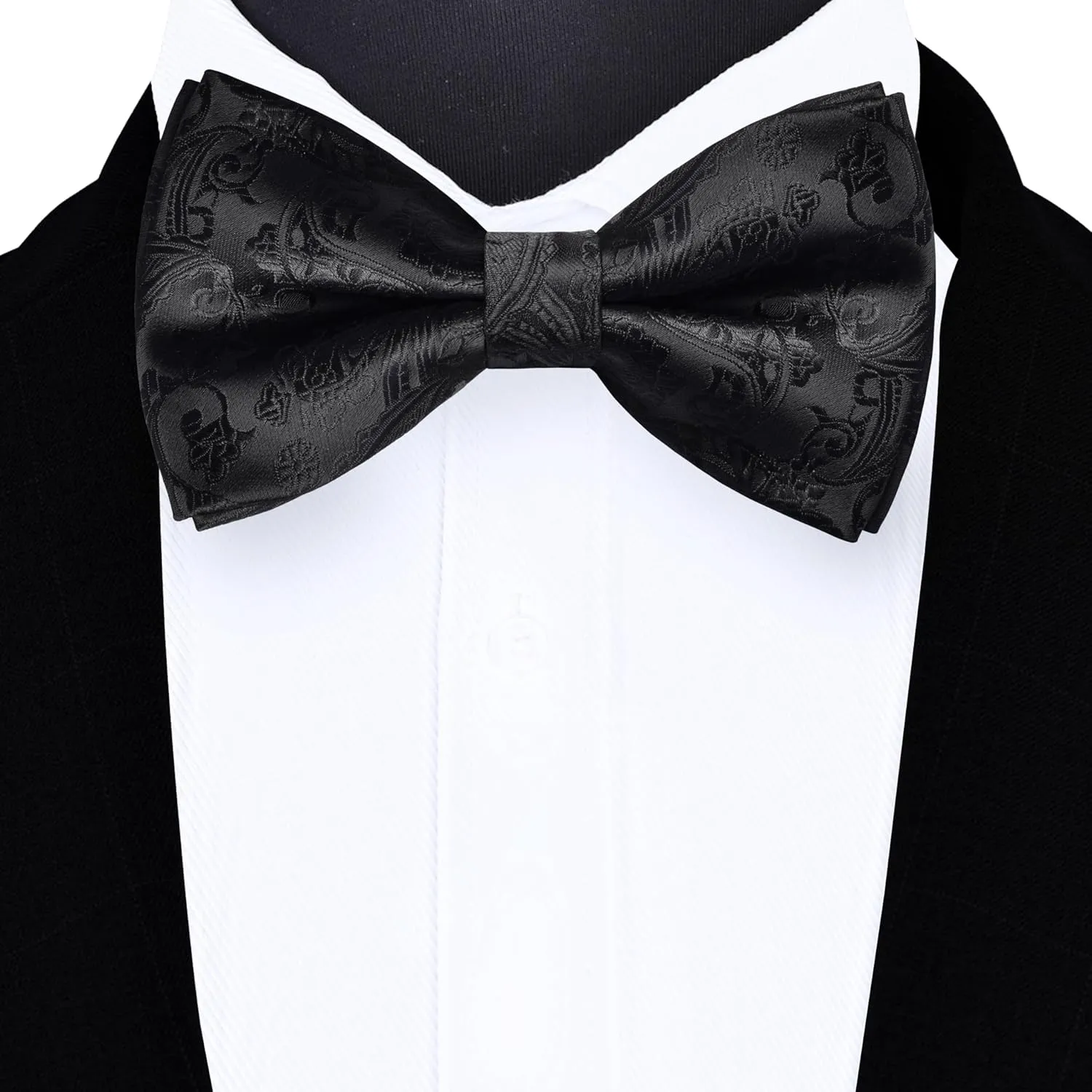 GUSLESON Bow Ties for Men Pre-tied Adjustable Paisley Bowties for Wedding Business Party