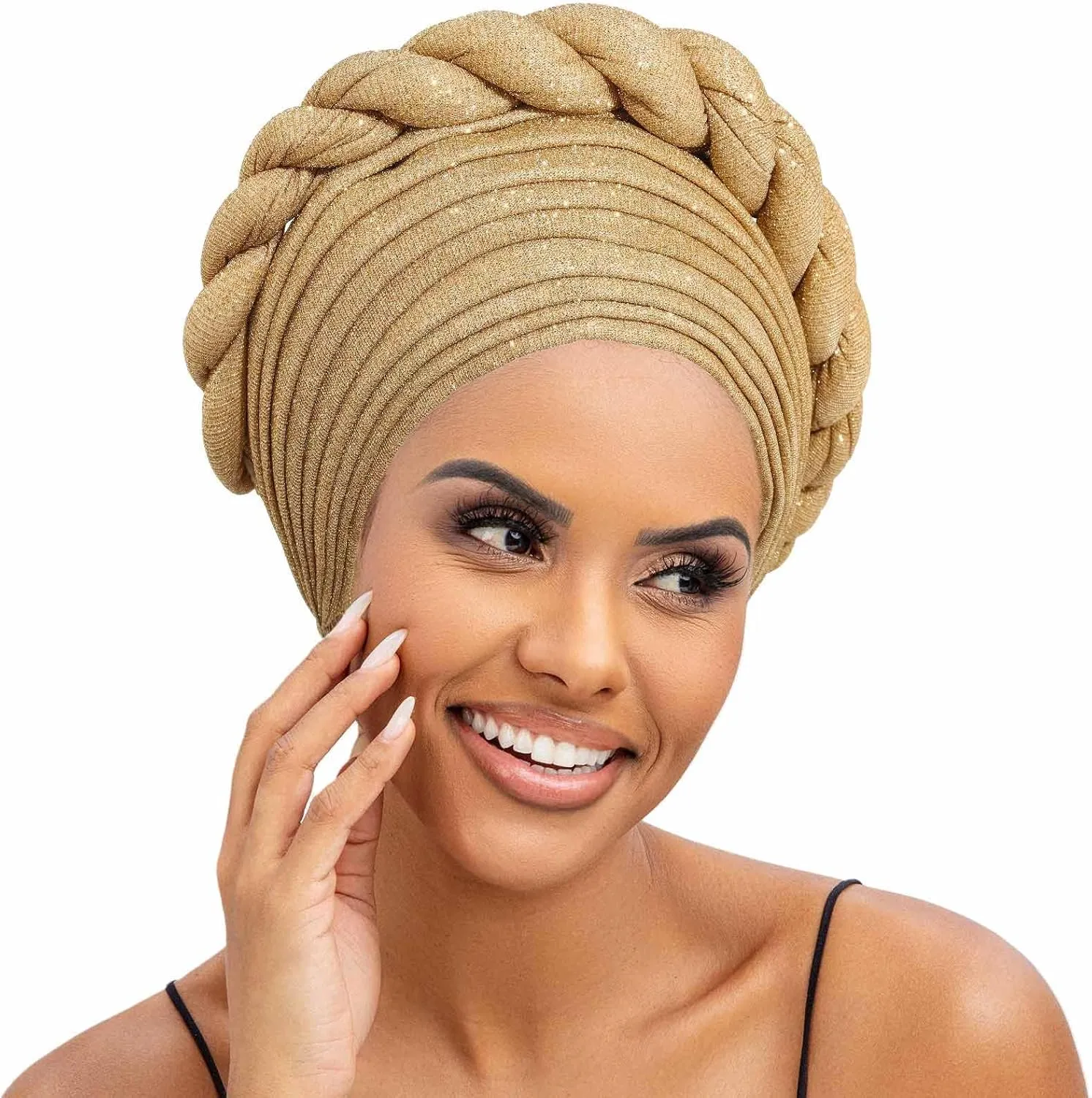 HeadWrap African Turban Rhinestone Rope Knot Sequins Bow Designs Head Turban for Women Fashions