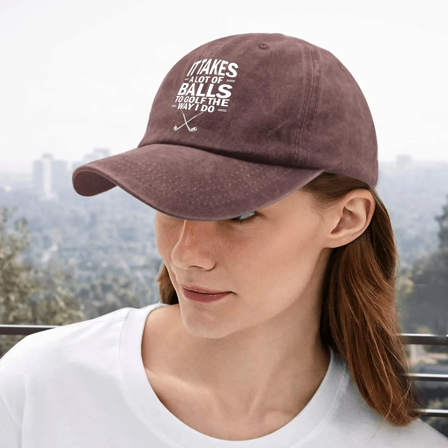 It Takes A Lot of Balls to Golf The Way I Do Caps Mens Cap Pigment Black Golf Hats Men Gifts for Him Beach Cap