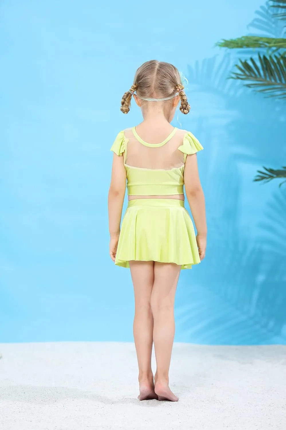 Jurebecia Girls Two Piece Swimsuit Princess Bikini Set Toddle Kids Ruffles Bathing Suit Role Play Swimwear