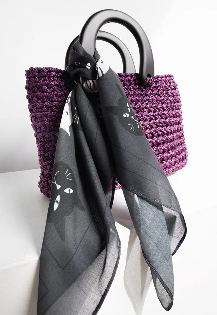 Karangan Mini Square Scarf/ Bandana - Si Belang Mono