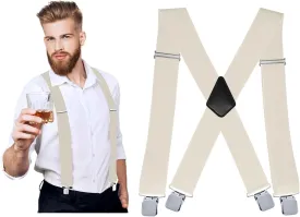 Men's Suspenders with Strong Clips, 2 Inch Wide, Heavy Duty, Adjustable for Jeans