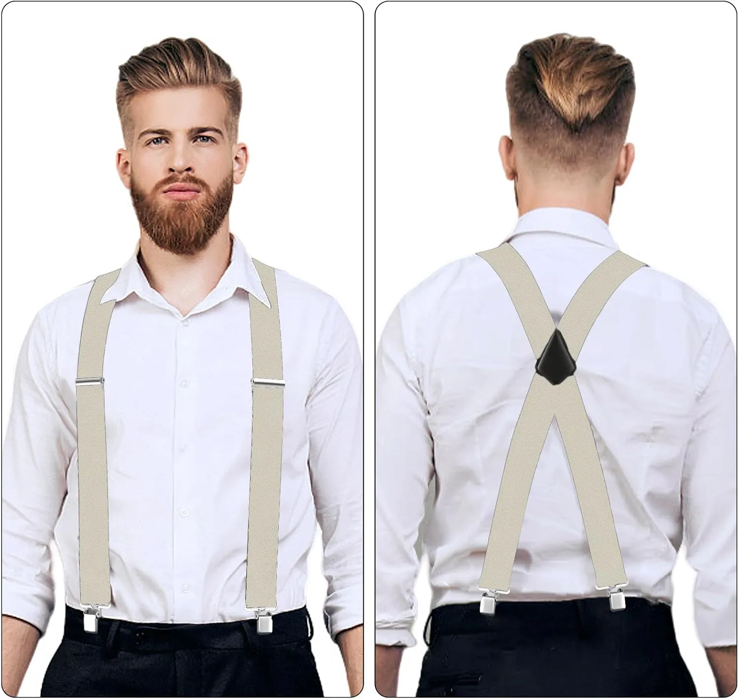 Men's Suspenders with Strong Clips, 2 Inch Wide, Heavy Duty, Adjustable for Jeans