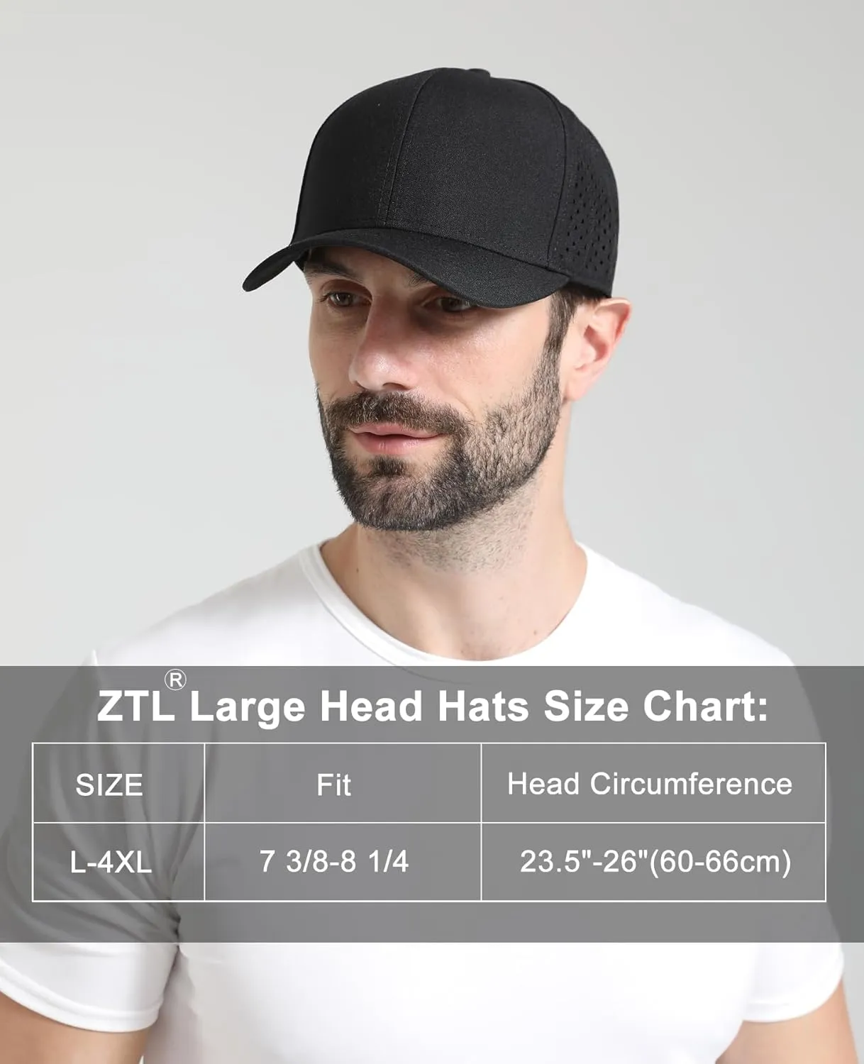 Oversize XL XXL Quick Dry Baseball Cap, Large Performance Snapback Hats, Laser Cut Mesh Ball Cap for Men Big Heads 23.5"-26"