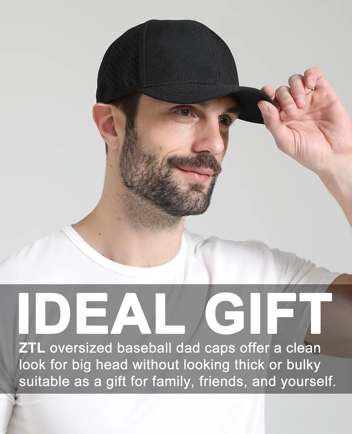 Oversize XL XXL Quick Dry Baseball Cap, Large Performance Snapback Hats, Laser Cut Mesh Ball Cap for Men Big Heads 23.5"-26"