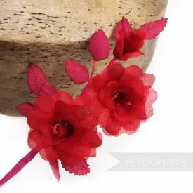 'Pamela' Mini Silk Blossoms & Leaves Millinery Hat Mount