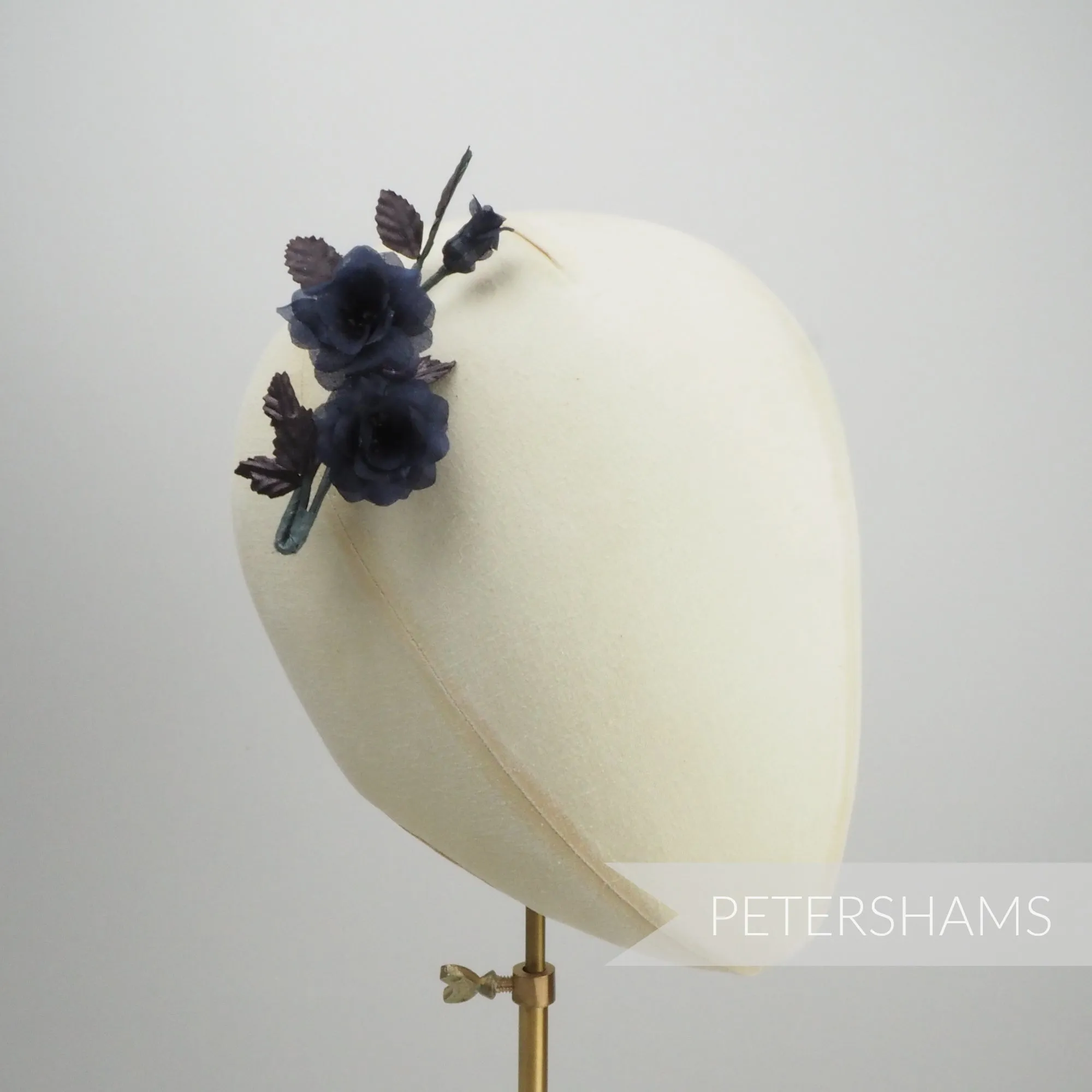 'Pamela' Mini Silk Blossoms & Leaves Millinery Hat Mount