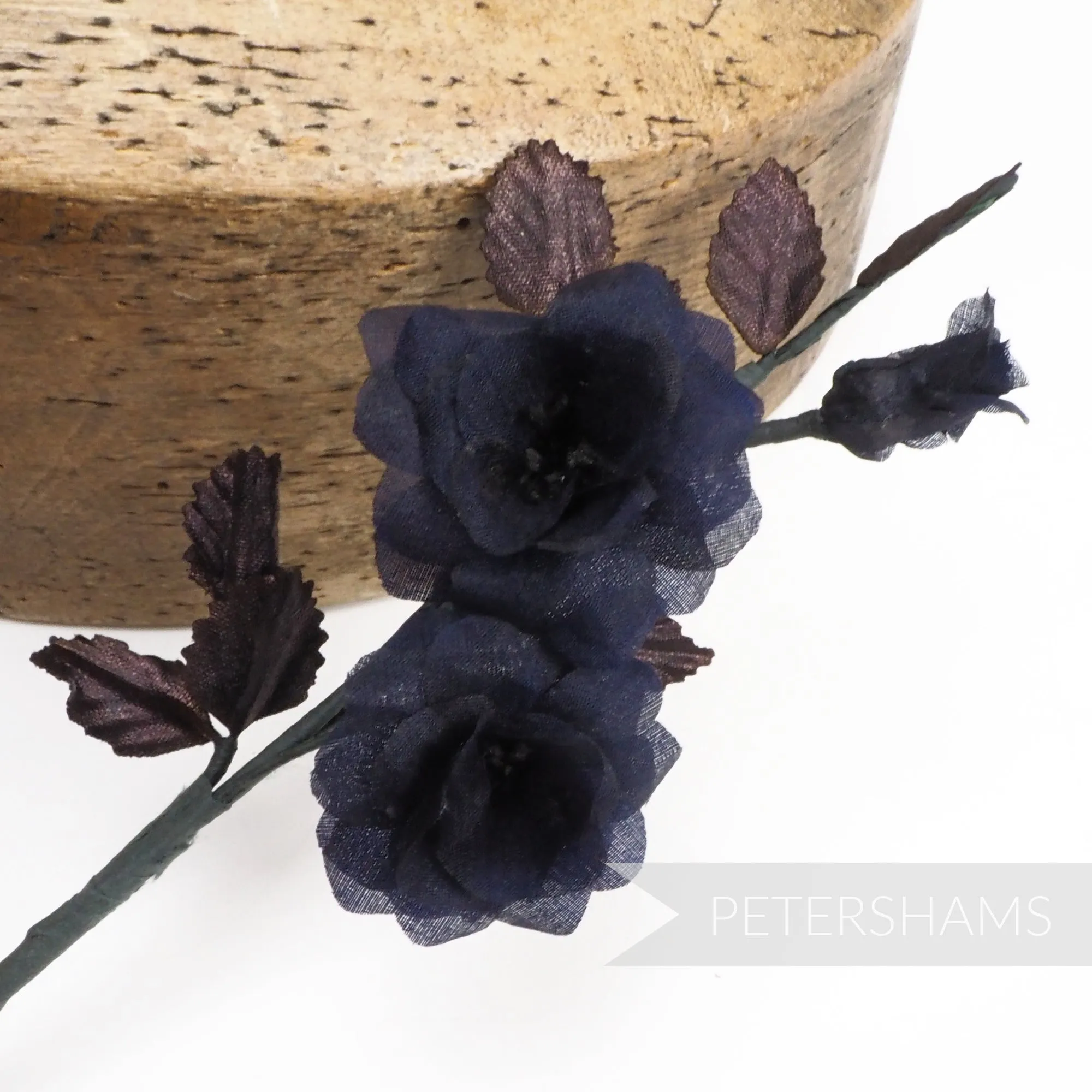 'Pamela' Mini Silk Blossoms & Leaves Millinery Hat Mount