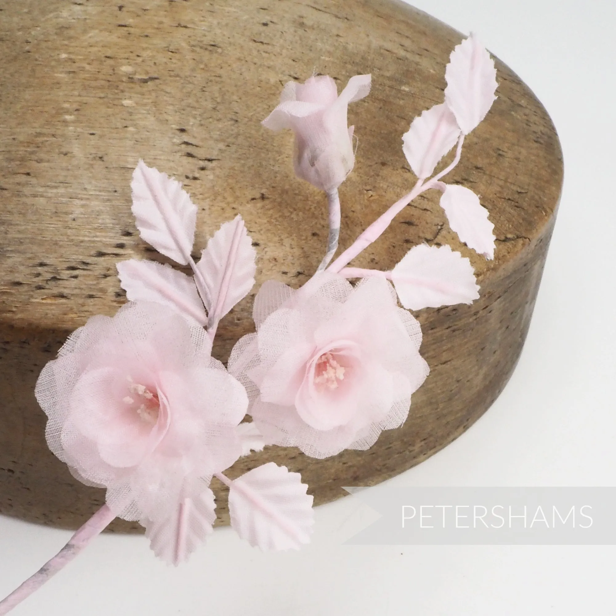 'Pamela' Mini Silk Blossoms & Leaves Millinery Hat Mount