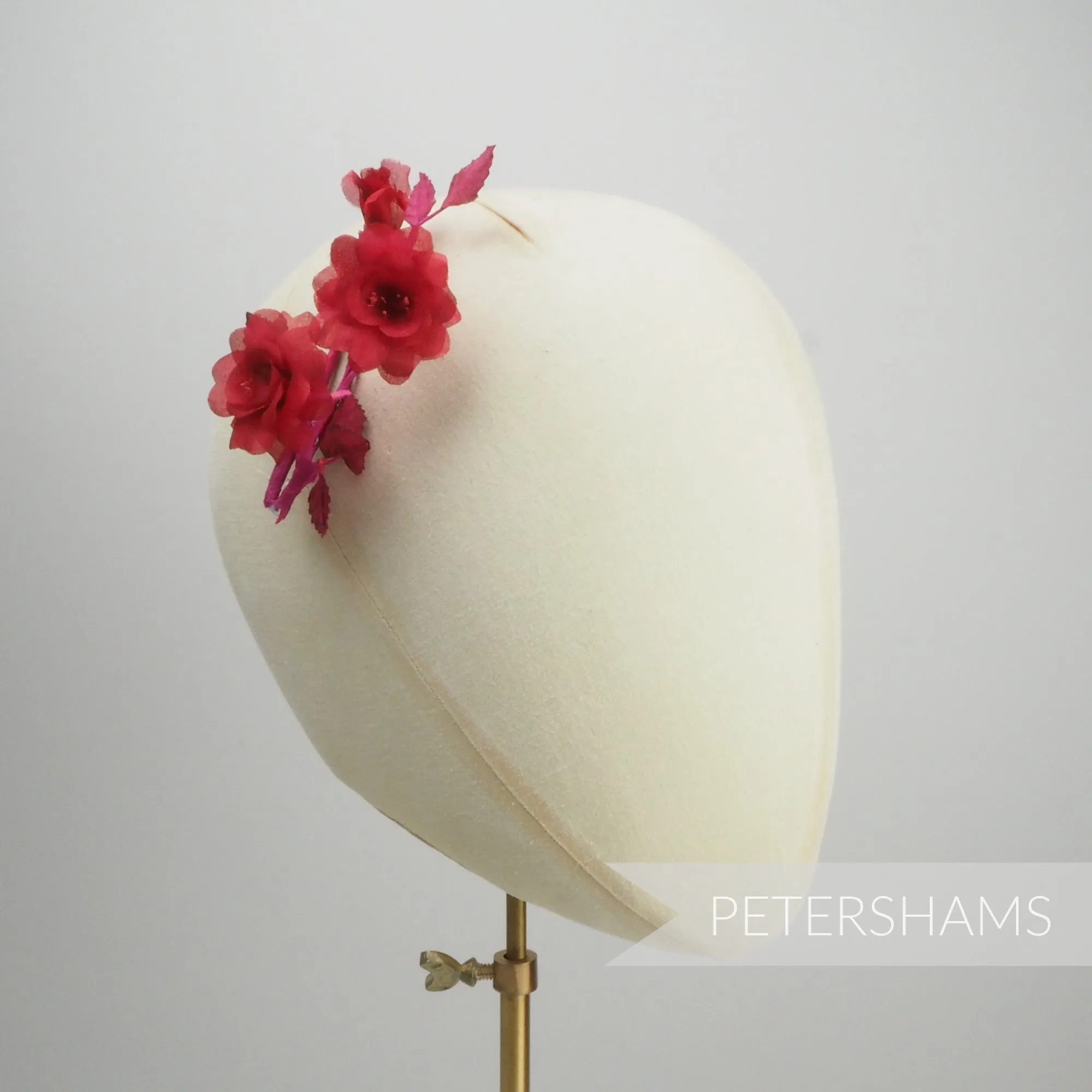 'Pamela' Mini Silk Blossoms & Leaves Millinery Hat Mount