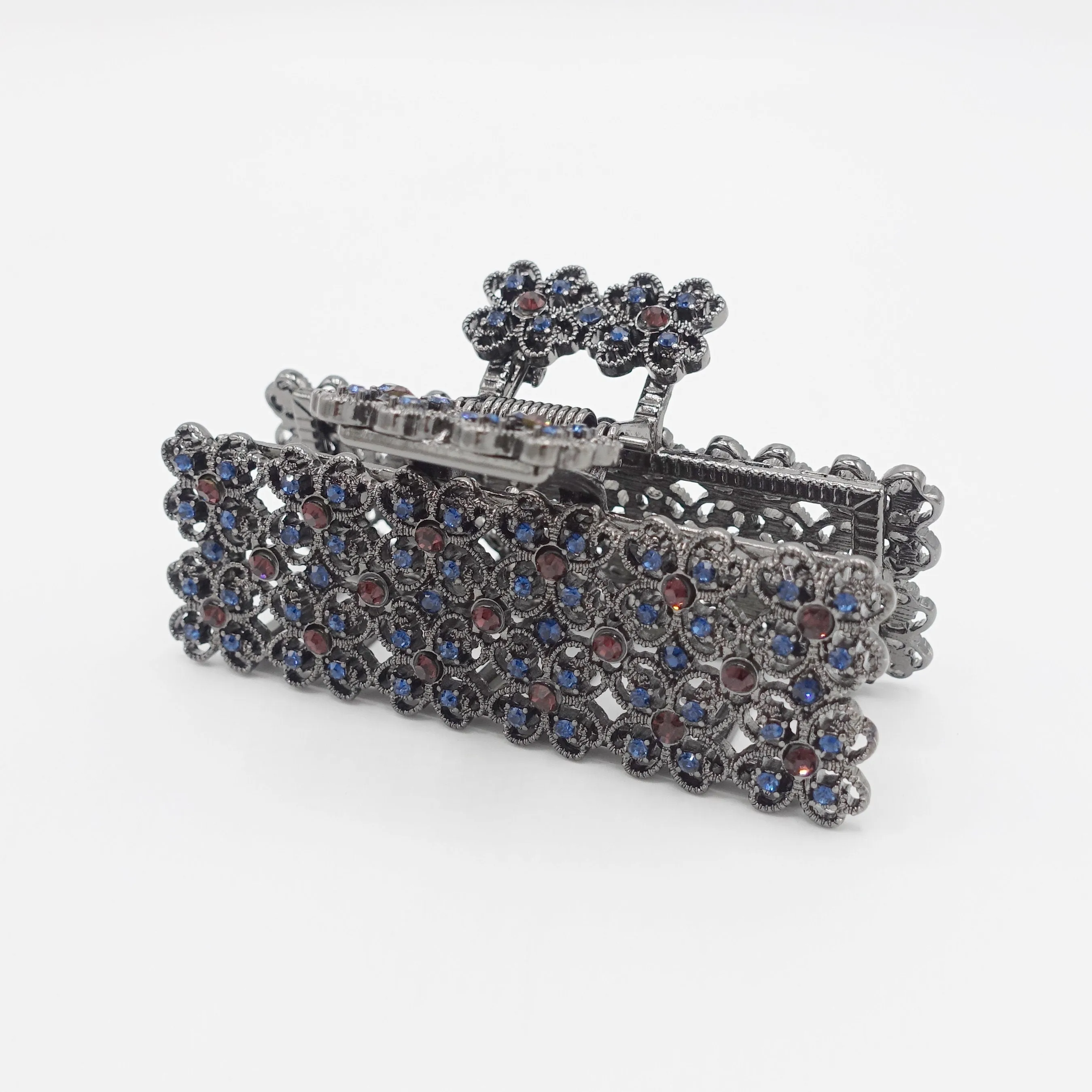 pearl rhinestone hair claw rectangle clutch bag pattern hair clamp for women