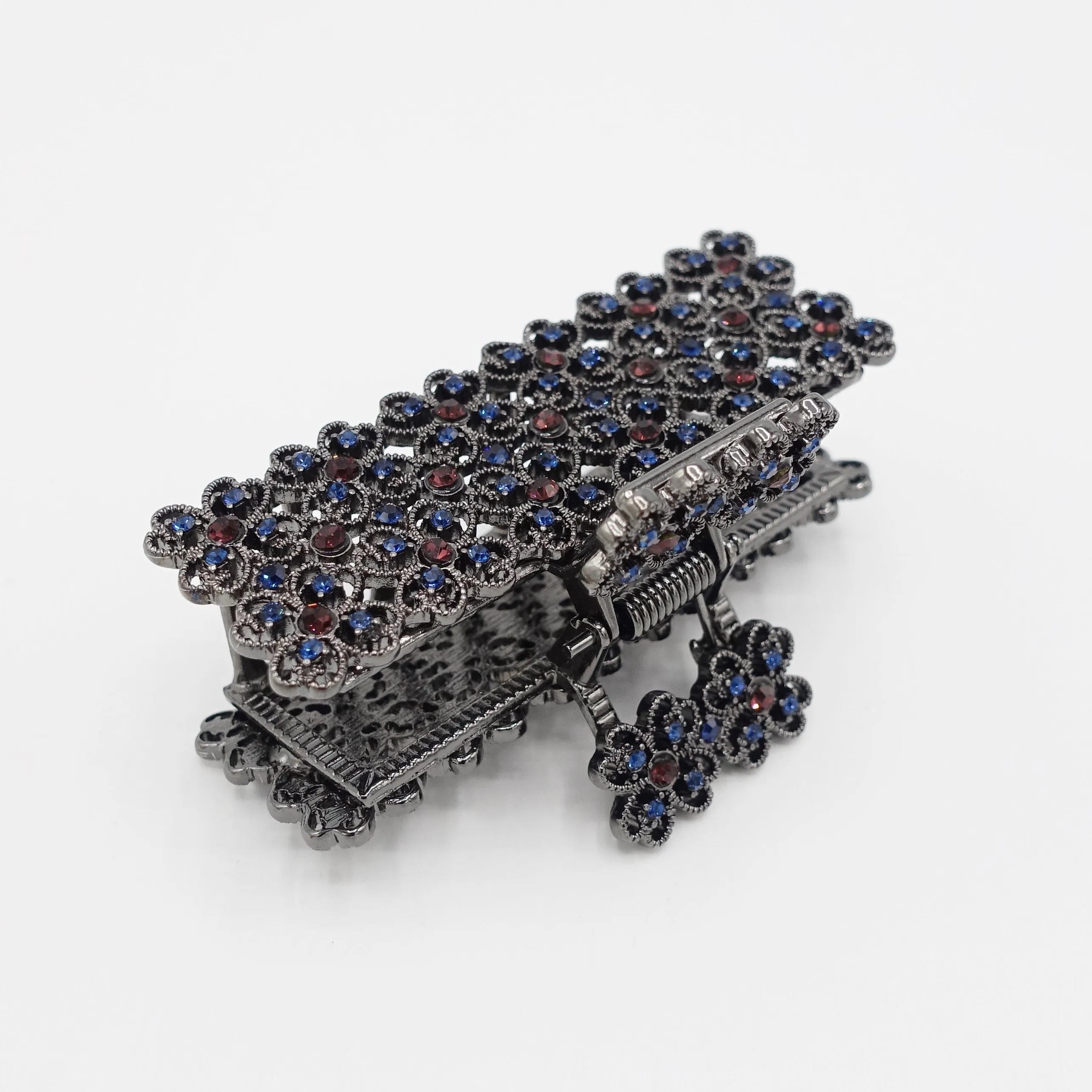 pearl rhinestone hair claw rectangle clutch bag pattern hair clamp for women