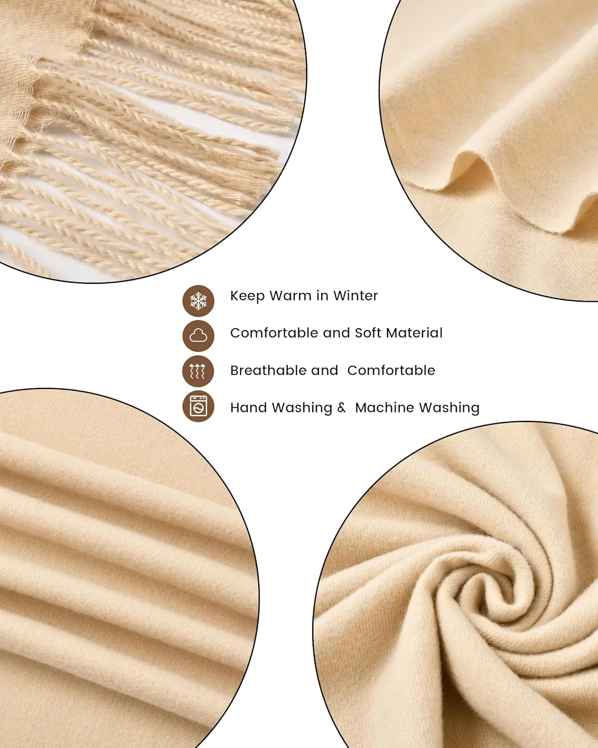 Premillow Scarfs for Women, Winter Scarf, Classic Pashmina Shawls and Wraps, Cashmere Feel Scarfs for Women, Long Scarves