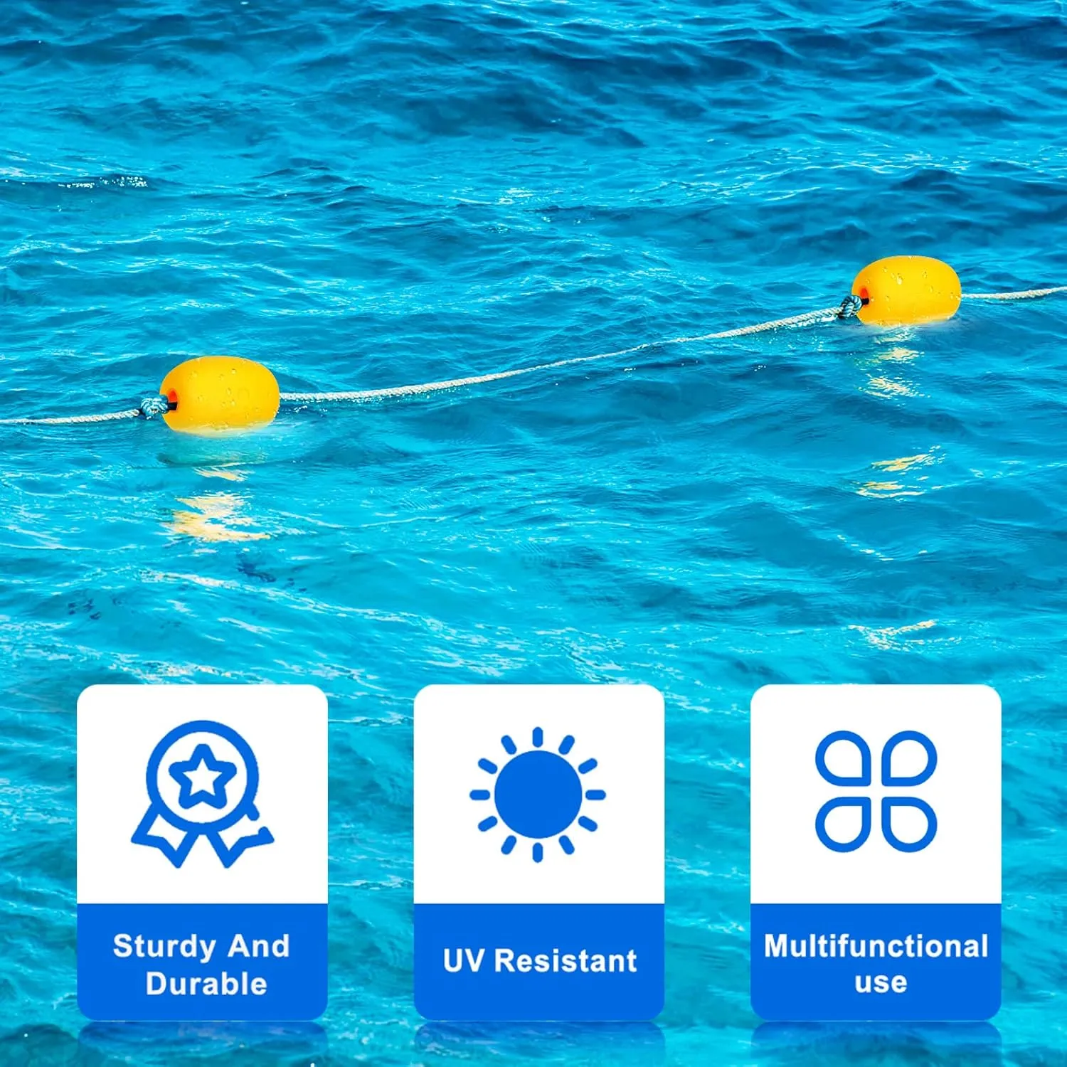 Rope Floats with 4/5 Inch Hole, Durable Foam Float Buoys for Ski Rope, Boating, and Pool