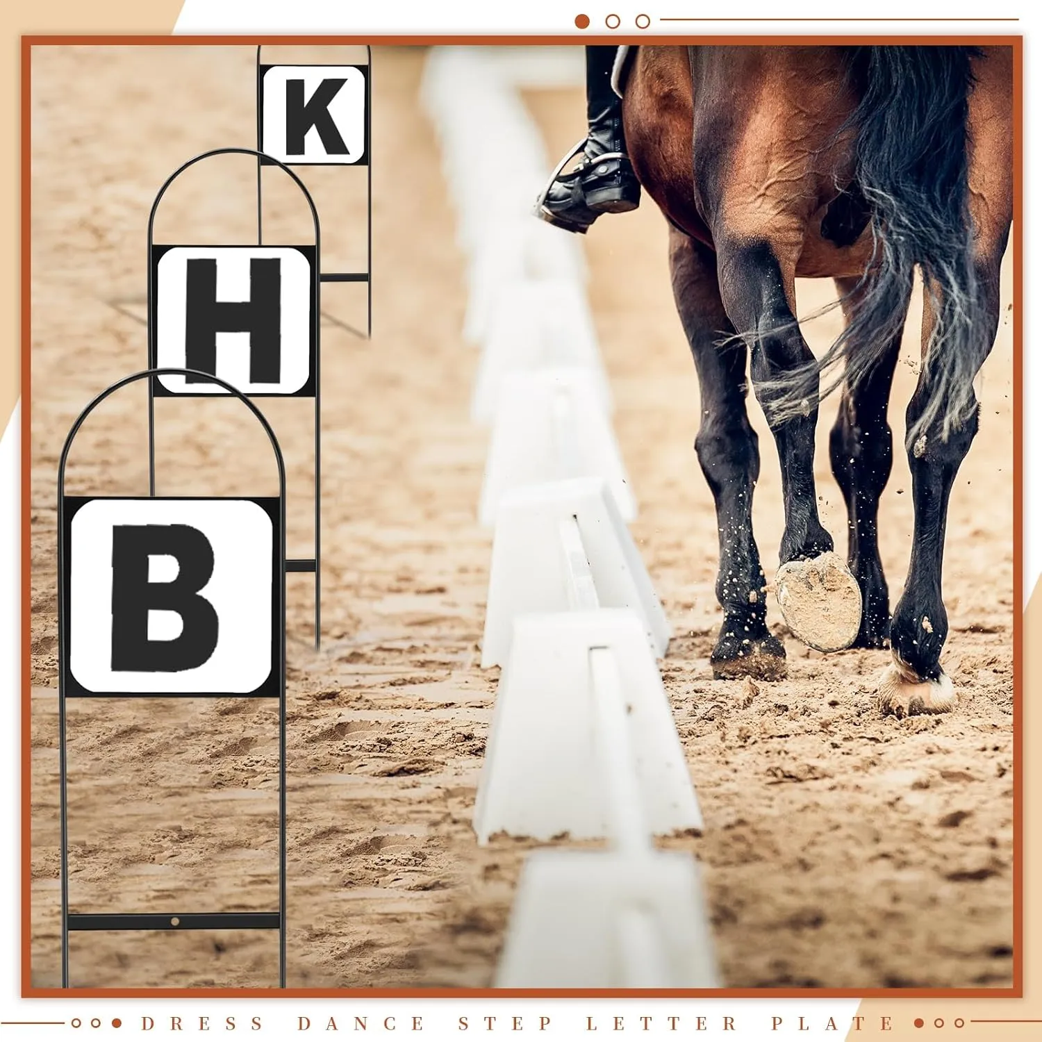 Soaoo Dressage Letters Arena Markers Dressage Equipment for Equestrian Athletes and Events, Black