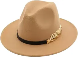 Solid Color Fedora Hat for Men Panama Party Hat Wide Brim Hat Unisex Belt Buckle Hat for Men Women
