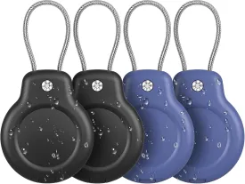 SPGUARD Compatible with Apple AirTag Waterproof Hidden 4 Pack Secure Holder with Wire Cable, Ultra Durable Anti-Lost Protective Case Air Tag Accessories Men Women's Keyrings & Keychains Luggage tag