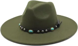 Unisex Wide Brim Fedoras Hats Men Winter Fashion Felted Jazz Hat Women Vintage Church Party Dress Cap