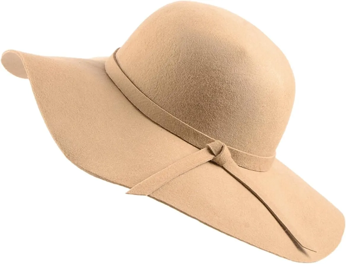 Urban CoCo Women's Foldable Wide Brim Felt Bowler Fedora Floopy Wool Hat