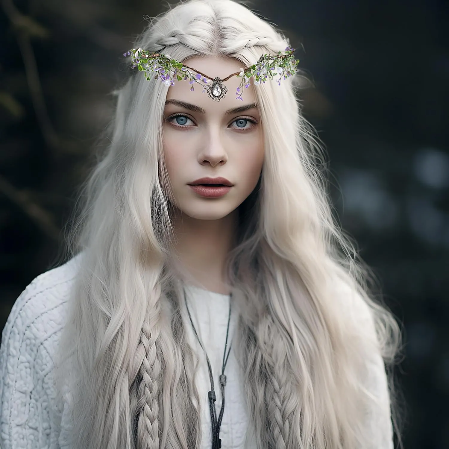 Vivivalue Women Flower Crown Girl Flower Headband Floral Headpiece Halo Wedding Party Photos